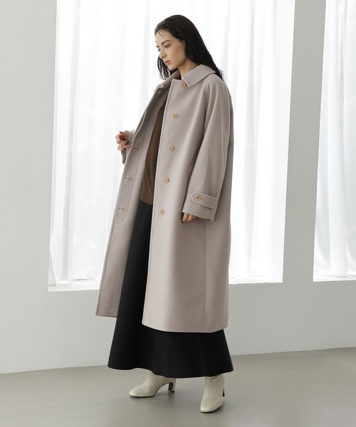 「LAKOLE」 ステンカラーコート SMALL ダークブラウン レディース_画像6