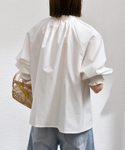 「SHIPS any」 7分袖ブラウス ONE SIZE ネイビー レディース_画像7