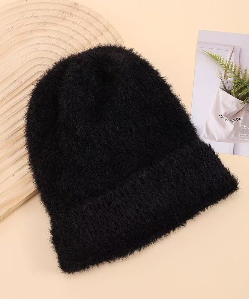 LETee ニット帽 ニットキャップ フェザーヤーン ニットCAP/ふわふわ