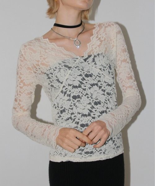 IMARI tシャツ 「 IMARI / イマリ 」 ケミカルレース シャーリング