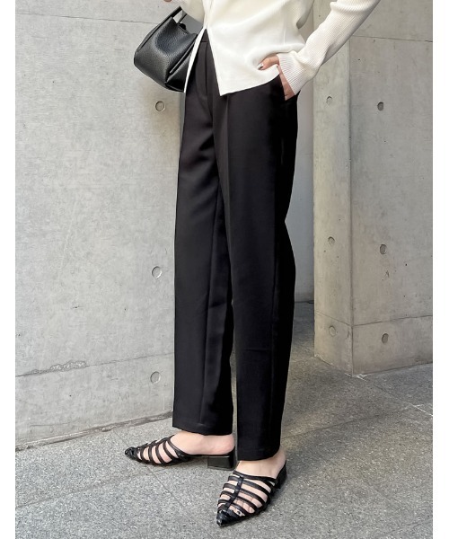 「Re:EDIT」 クロップドパンツ SMALL チャコールグレー レディース_画像3