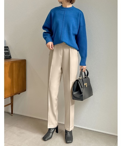 「Re:EDIT」 クロップドパンツ SMALL チャコールグレー レディース_画像4