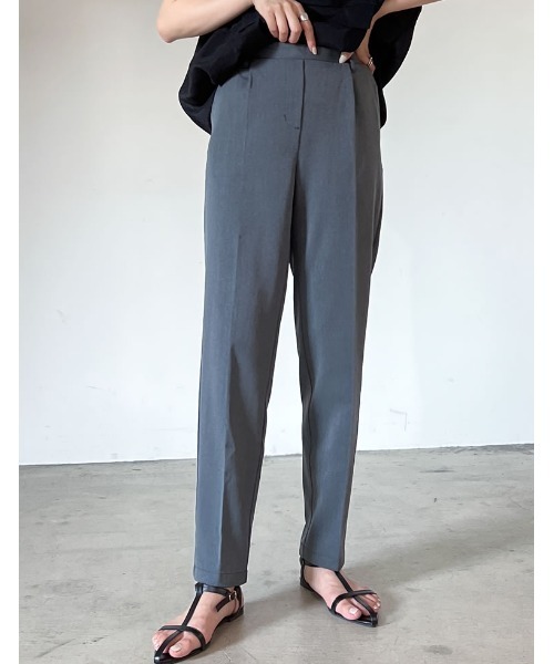 「Re:EDIT」 クロップドパンツ SMALL チャコールグレー レディース_画像5
