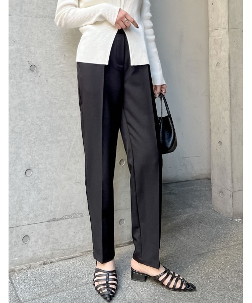 「Re:EDIT」 クロップドパンツ SMALL チャコールグレー レディース_画像8