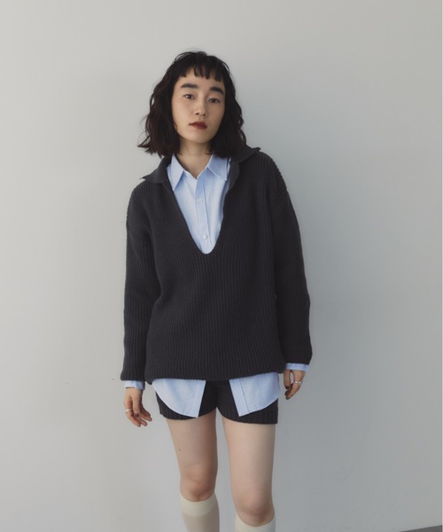 ニットセットアップ☆パープル☆ドロシーズ DRWCYS（ドロシーズ） セットアップ スキッパーニットセットアップ