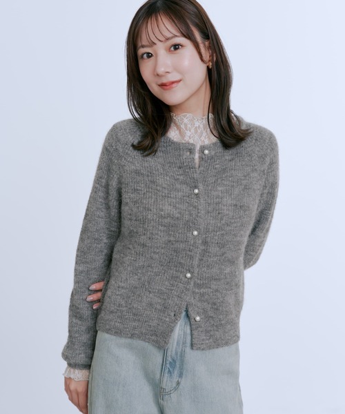 カーディガン アルパカミックスパールカーディガン 「低身長・小柄女性