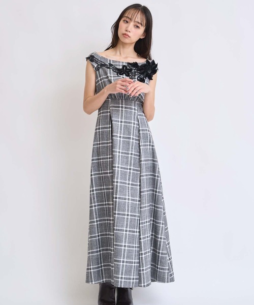 NOELA（ノエラ） ワンピース ベロアレースチェックワンピース