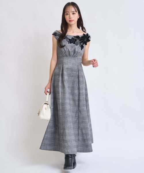 NOELA（ノエラ） ワンピース ベロアレースチェックワンピース  