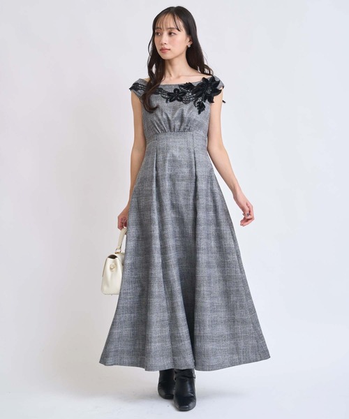 NOELA(ノエラ) ワンピース ベロアレースチェックワンピース NOELA(ノエラ) ワンピース ベロアレースチェックワンピース