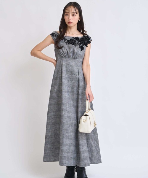 NOELA（ノエラ） ワンピース ベロアレースチェックワンピース