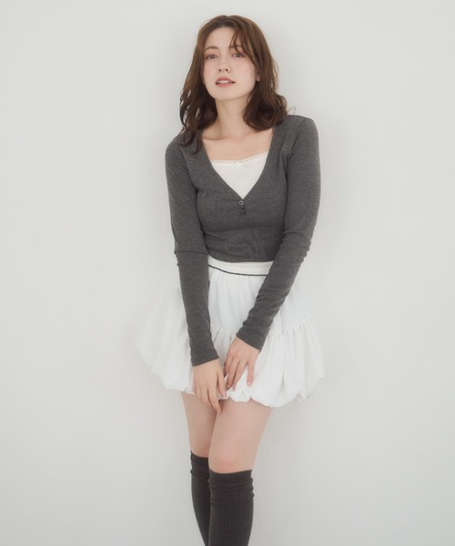 「mellowneon」 長袖カットソー FREE アイボリー レディース_画像3