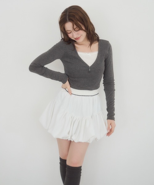 「mellowneon」 長袖カットソー FREE アイボリー レディース_画像4