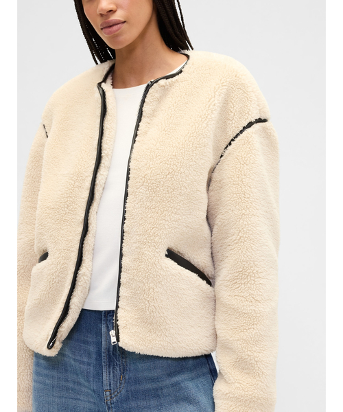 GAP ボアジャケット XS クリーム色 ユニセックス Gapロゴ ボア 