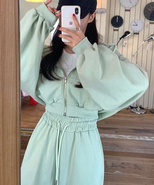 Mejoul セットアップ 「2026春夏新作」「セットアップ」ショートジップ