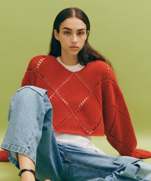 「LE CIEL BLEU」 長袖ニット 36 グリーン レディース_画像3