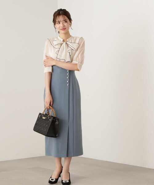 「PROPORTION BODY DRESSING」 半袖ブラウス FREE ネイビー レディース_画像5