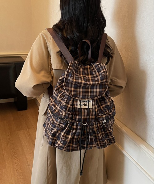 ALLISON BROWN チェック柄バックパック　リュック gossip!ロサンゼルス デイバック リュック Y2K レトロ チェックバック