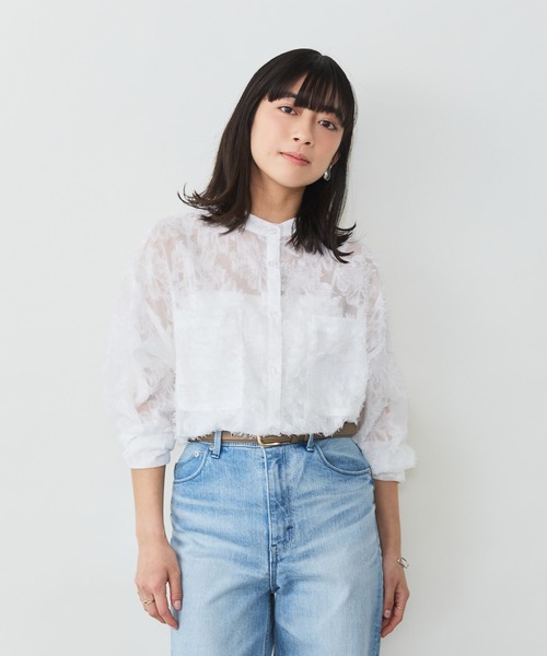 Sirin ブラウス シャツ 「ZOZO限定」ジャガードバンドカラーブラウス