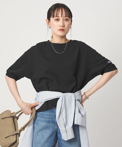 tシャツ 「別注」「Champion」5分袖 スウェット プルオーバー レディースの画像