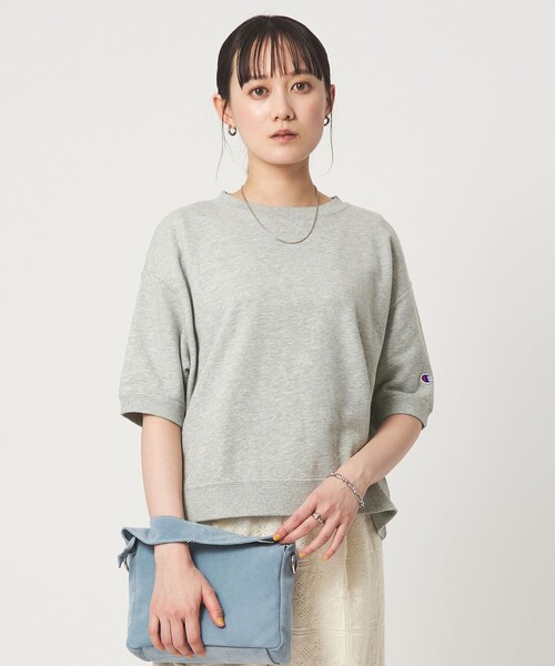 tシャツ 「別注」「Champion」5分袖 スウェット プルオーバー レディースの画像