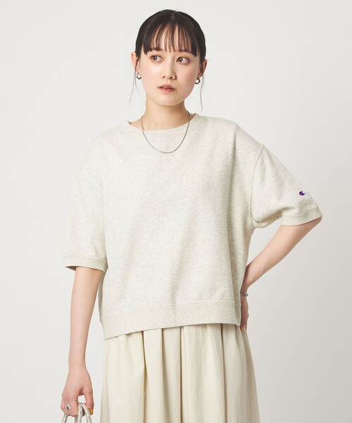 tシャツ 「別注」「Champion」5分袖 スウェット プルオーバー レディースの画像