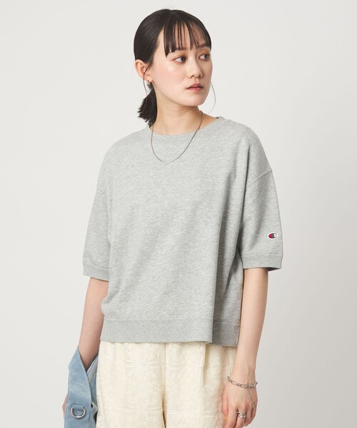 tシャツ 「別注」「Champion」5分袖 スウェット プルオーバー レディースの画像