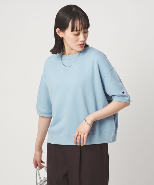 tシャツ 「別注」「Champion」5分袖 スウェット プルオーバー レディースの画像