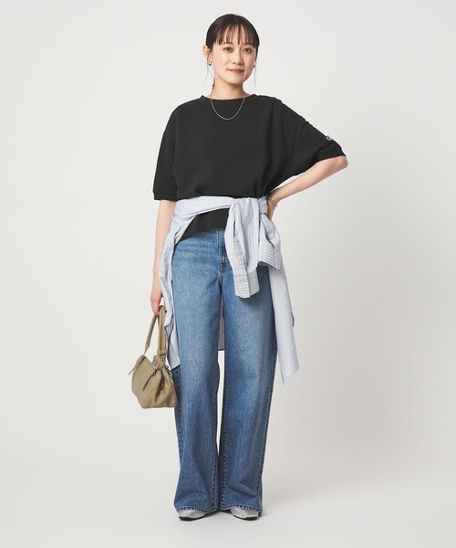 tシャツ 「別注」「Champion」5分袖 スウェット プルオーバー レディースの画像