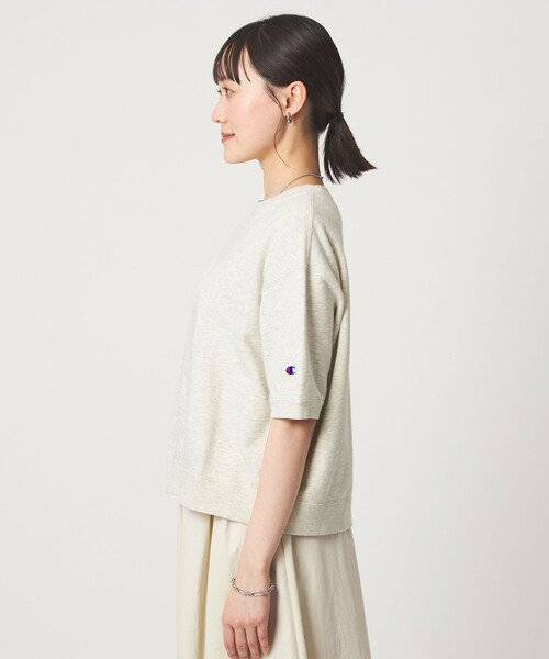 tシャツ 「別注」「Champion」5分袖 スウェット プルオーバー レディースの画像