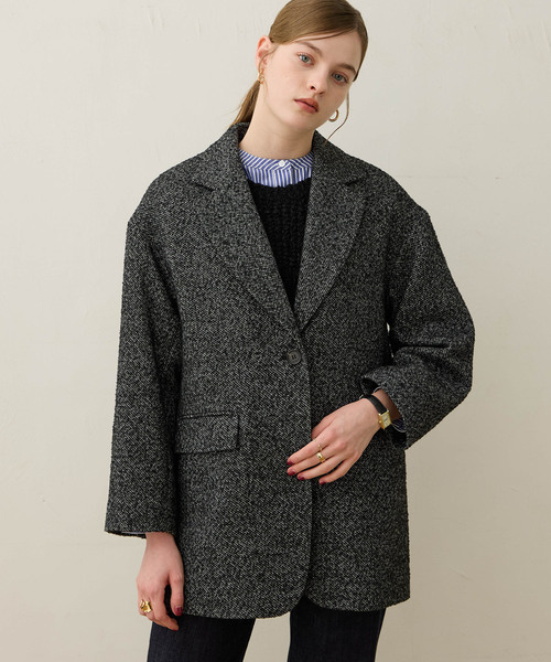 「LE SOUK HOLIDAY」 テーラードジャケット L オフホワイト レディース_画像4