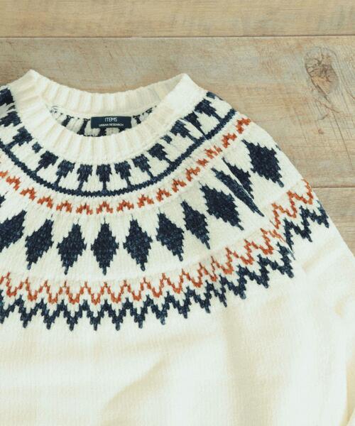「ITEMS URBANRESEARCH」 長袖ニット LARGE グレー メンズ_画像5