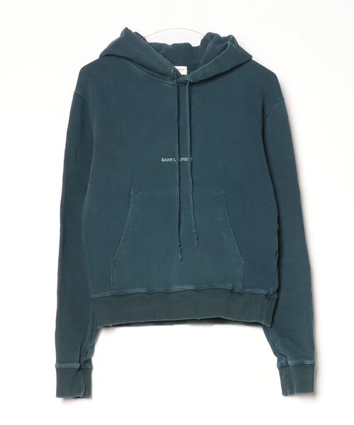 「SAINT LAURENT PARIS」 プルオーバーパーカー X-SMALL グリーン レディース