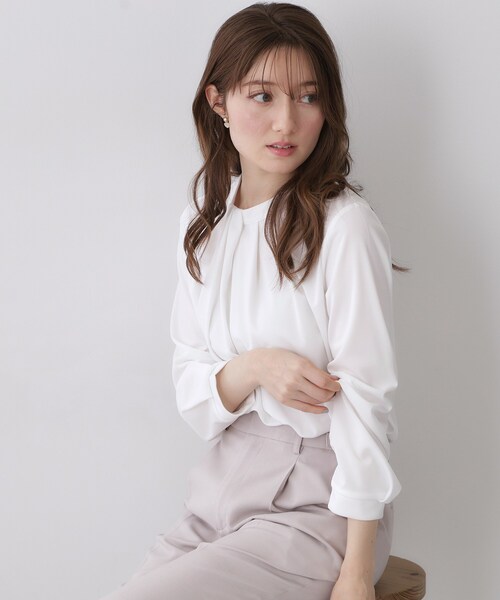 132.5トップス index（インデックス） tシャツ ランダムタックトップス「洗濯機OK