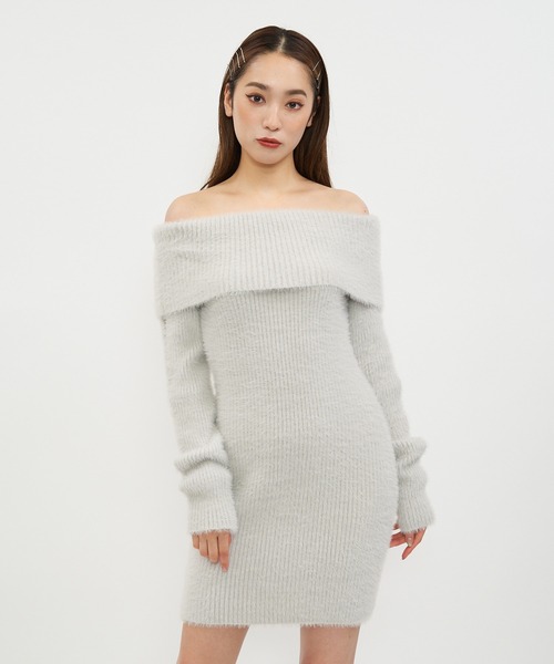 「SPIRALGIRL」 ニットワンピース FREE ベージュ レディース_画像4