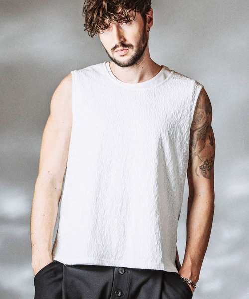 NO ID.（ノーアイディー） tシャツ 「NO ID.」Sheer Layered