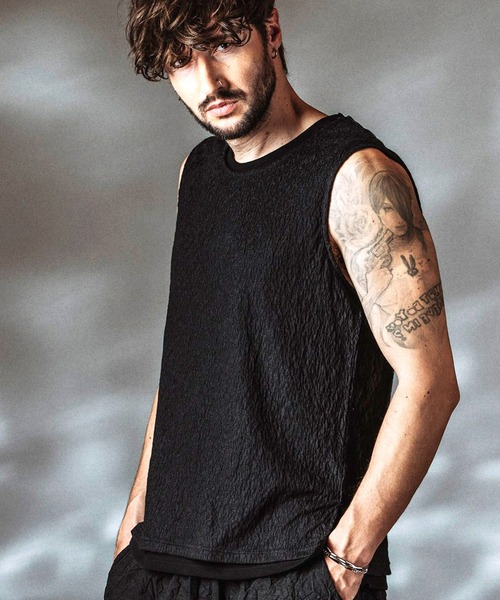 NO ID.（ノーアイディー） tシャツ 「NO ID.」Sheer Layered