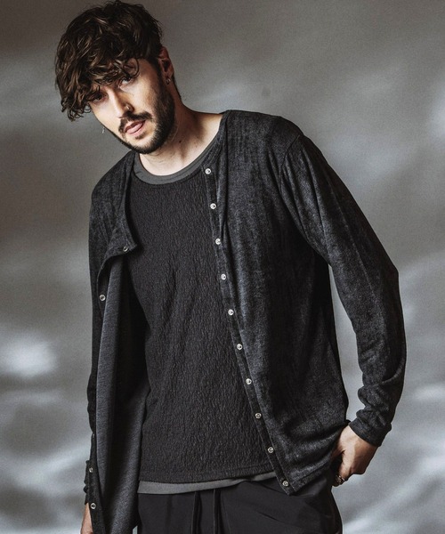 NO ID.BLACK(ノーアイディーブラック) メンズ トップス NO ID.（ノーアイディー） tシャツ 「NO ID.」Sheer Layered