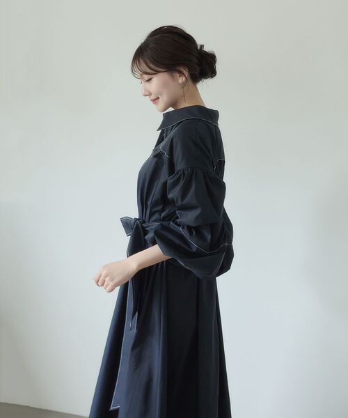 cle blatt シャツワンピース ステッチシャツワンピース : ZOZOTOWN