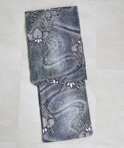 浴衣 有松絞り浴衣3点セット utatane 月影の菖蒲 レディースの画像