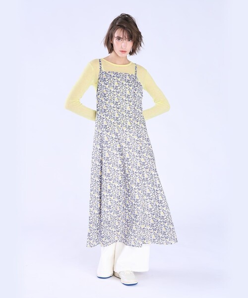 To b. by agnes ワンピース ボタニカル プリント コットン