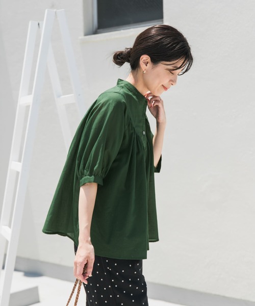 「URBAN RESEARCH DOORS」 半袖ブラウス MEDIUM ブルー レディース_画像5