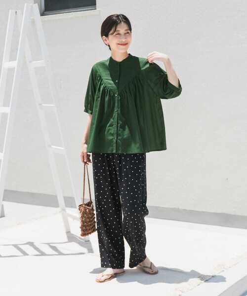 「URBAN RESEARCH DOORS」 半袖ブラウス MEDIUM ブルー レディース_画像8
