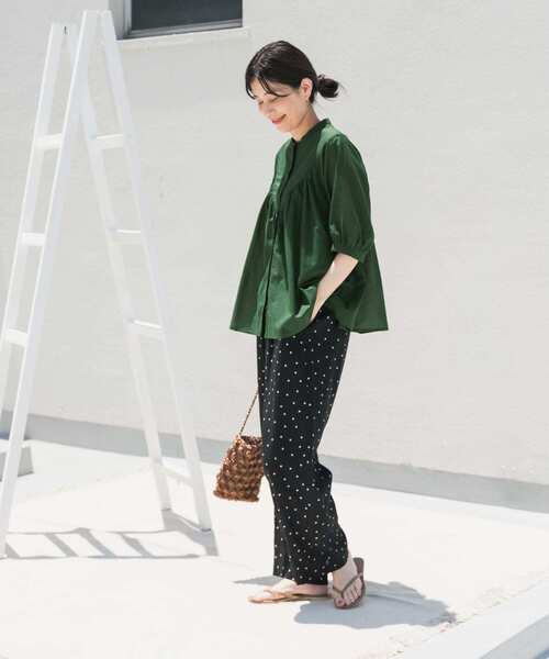 「URBAN RESEARCH DOORS」 半袖ブラウス MEDIUM ブルー レディース_画像9