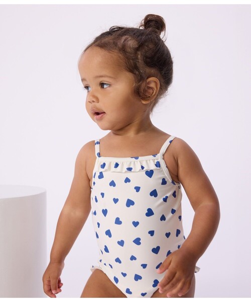 PETIT BATEAU（プチバトー） 水着 ハートプリント ワンピース水着 