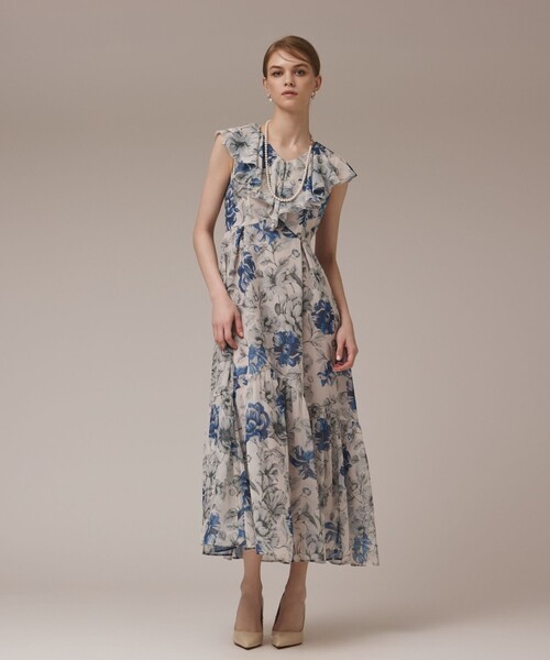 「GRACE CONTINENTAL」 ノースリーブワンピース 36 ベージュ レディース_画像2