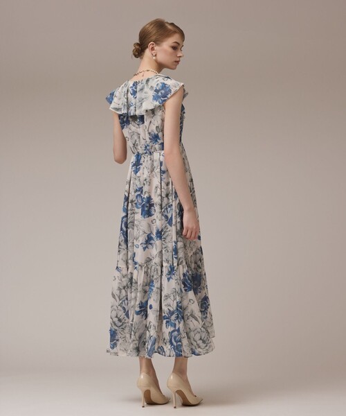 「GRACE CONTINENTAL」 ノースリーブワンピース 36 ベージュ レディース_画像4