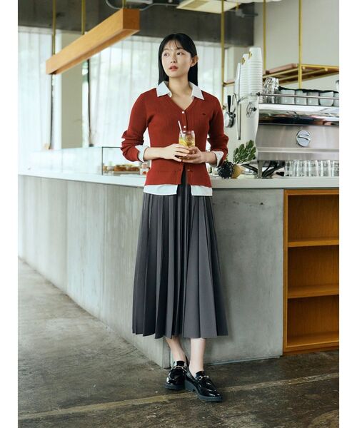 「POLO BCS」 ニットカーディガン MEDIUM レッド レディース_画像4