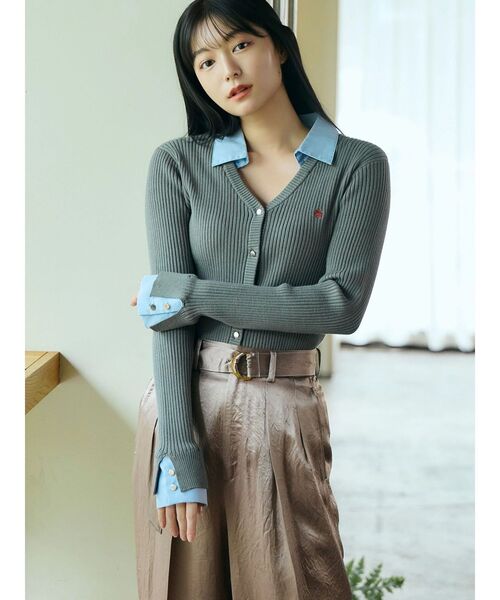 「POLO BCS」 ニットカーディガン MEDIUM レッド レディース_画像5