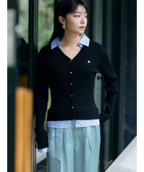 「POLO BCS」 ニットカーディガン MEDIUM レッド レディース_画像7