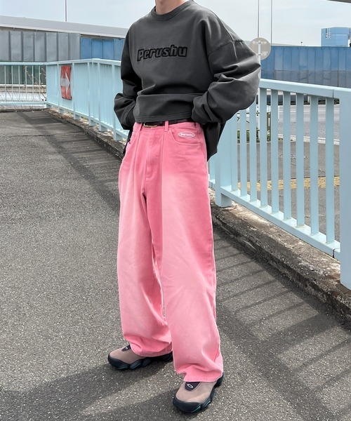 Perushu デニムパンツ LARGE ブラック メンズ : ZOZOTOWN Yahoo!店 